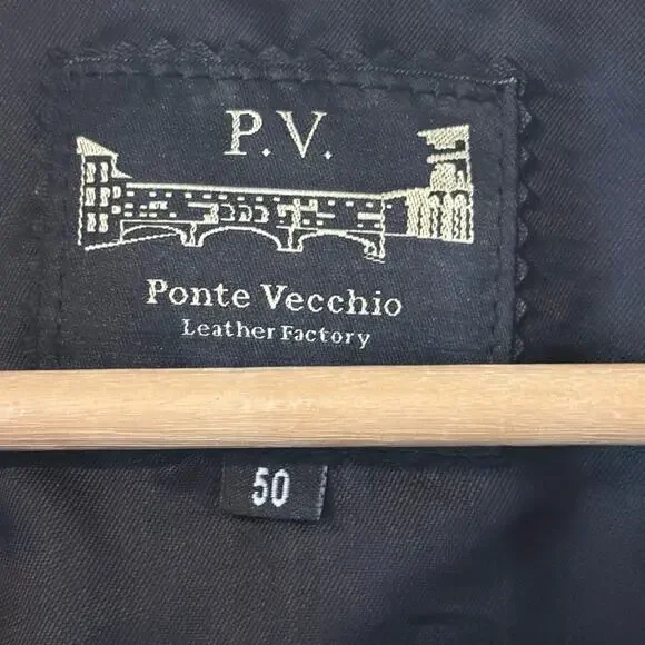 PONTE VECCHIO supple black 100% leather lambskin (?) moto Italian jacket coat - Picture 9 of 12